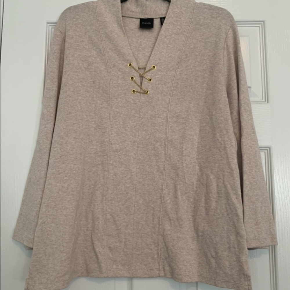 XL Rafaella Beige LS Dress Shirt